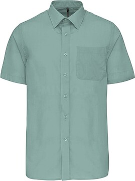 Camisa popeline poliéster/ algodão manga curta de tratamento fácil de homem K551