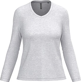 K382C T-shirt de manga comprida decote V senhora tam: XL cor...