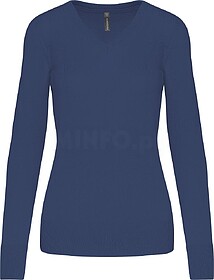 K966 Pullover de senhora decote V tam: 3XL cor: Deep Blue : ...