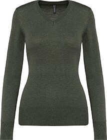 K966 Pullover de senhora decote V tam: M cor: Green Marble H...