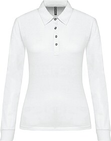 K265 Polo jersey de senhora de manga comprida tam: L cor: Wh...