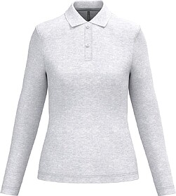 K244C Polo de senhora manga comprida tam: L cor: Ash Heather...