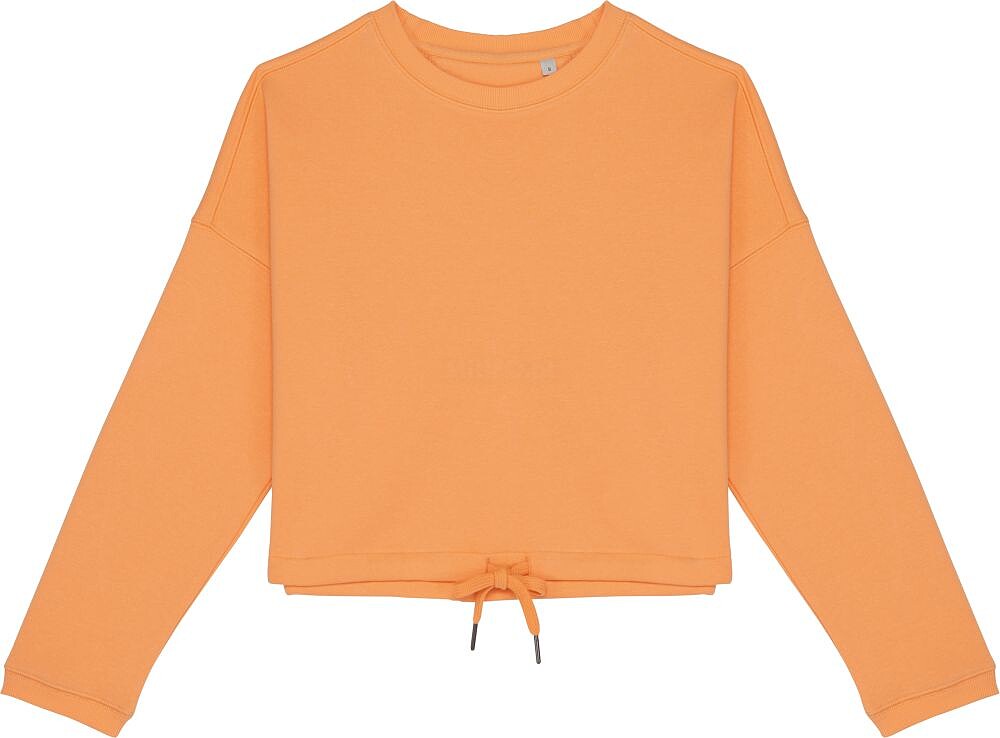 Sweatshirt eco-respons’ável decote redondo oversize crop de senhora NS429