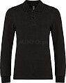 Polo de manga comprida de criança tam: 10/12 years (10/12 ans) cor: Black : Kariban Corte justo fashion e confortável. In de ribboord aan de mouwuiteinden zit elasthan om vervorming te voorkomen. No label: 100% personalizável com a sua marca. Algodão K269