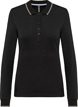Polo malha piqué de manga comprida de senhora K281