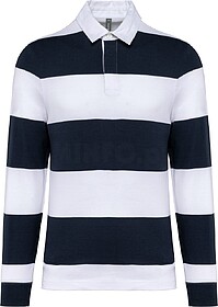 K285 Polo rugby às riscas manga comprida unissexo tam: L co...