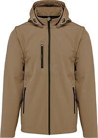 K422 Blusão softshell 3 camadas com capuz e mangas amovíve...