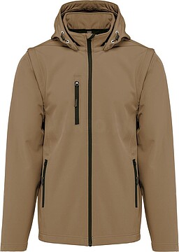 Blusão softshell 3 camadas com capuz e mangas amovíveis unissexo K422