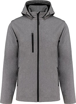 Blusão softshell 3 camadas com capuz e mangas amovíveis unissexo K422