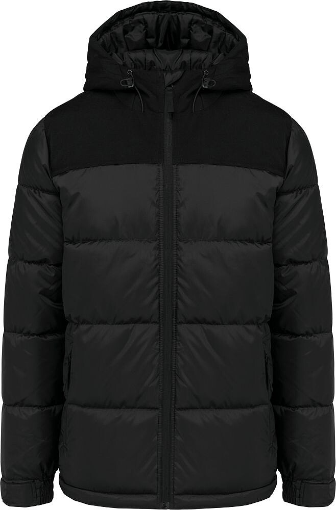 Parka acolchoada com capuz bicolor unissexo K6163