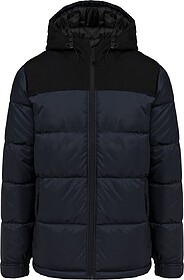 K6163 Parka acolchoada com capuz bicolor unissexo tam: 3XL c...