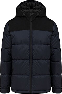 Parka acolchoada com capuz bicolor unissexo K6163