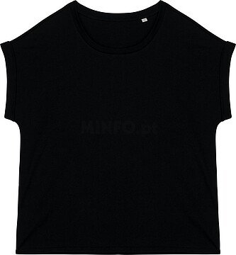 T-shirt eco-responsável com mangas com dobra de senhora NS309