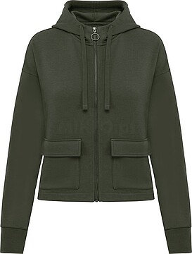 Sweatshirt eco-responsável com fecho e capuz French Terry de senhora NS409