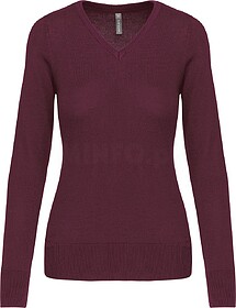 K966 Pullover de senhora decote V tam: L cor: Wine : Kariban