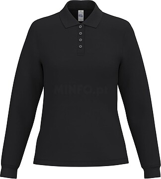 Polo piqué manga comprida de senhora IB223