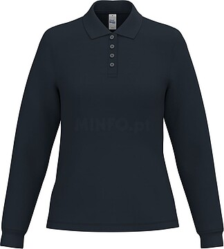 Polo piqué manga comprida de senhora IB223