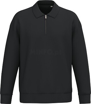 Sweatshirt eco-responsável 1/2 fecho com gola tipo polo com ombros descaídos unissexo NS432