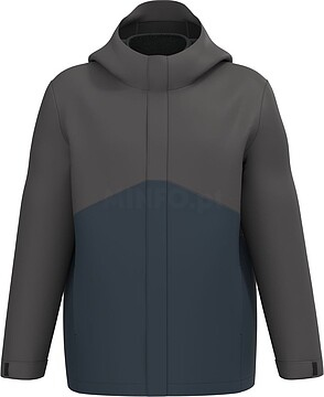 Parka 3 em 1 impermeável com capuz bicolor unissexo K6169
