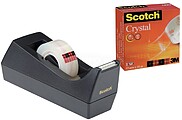 Scotch Dispensador de Fita + 1 Rolo de Fita Adesiva Crystal - 19mmx10m - Cor Preto 7000047969