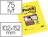 6 x Bloco de notas adesivas post-it super sticky raiado amarelo ultra 102x152 mm Bloco de notas adesivas post-it super sticky raiado amarelo ultra 102x152 mm FT510093832