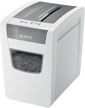 Leitz IQ Slim Home Office P4 Trituradora de Papel Corte Confeti P-4 - Destrói até 10 Folhas de Cada Vez - Capacidade do Cesto 23L - Silenciosa e Estilizada - Cor Branco/Cinzento 80010000