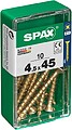 Caixa 10 unid. Parafuso Madeira Spax Cab. Plano Amarelo 4,5x45mm Spax G-18388