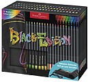 Faber-Castell Black Edition Estojo de Enrolar de 72 Lápis de Cor - Mina Supermacia - Madeira Preta - Ideais para Desenho sobre Papel Claro, Escuro e de Cores - Cores Sortidas 116418