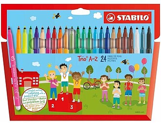 Estuche 24 Rotuladores Punta Fina 0,7MM. Trio a-Z Colores Su...
