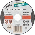 Disco de corte para alumínio Ø 115 X 1,5 X 22,23mm. WOLFCRAFT