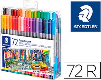 Staedtler 3200 Pack de 72 Canetas de Dobra Ponta - Resistent...