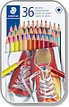 Staedtler 175 Caixa Metálica de 36 Lápis Hexagonais de Cores - Cores Sortidas 175 M36