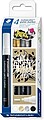 Staedtler Lumocolor 349 Pack com 4 Marcadores Acrílicos Permanentes - Traço 2.4 mm aprox. - Tinta à Base de Água - Cores Sortidas 349 C4