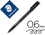 Staedtler Lumocolor 317 Marcador Permanente - Ponta Média Redonda - Traço 1mm Aprox - Tampa com Clip - Secagem Rápida - Cor Preta