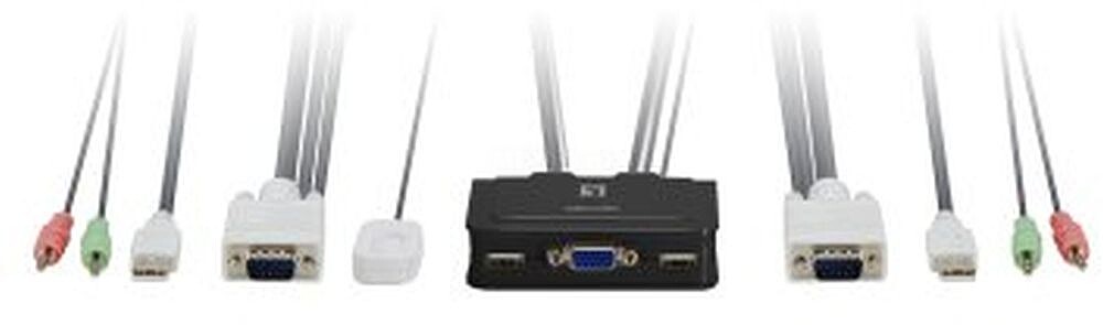 2 Portas USB Cabo KVM-Switch - inclui cabos : KVM-0223