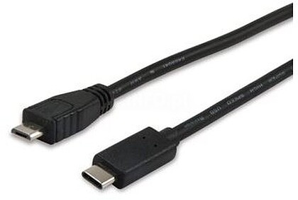 12888407 Cabo USB tipo C a micro USB tipo B equip 1m - macho - macho - preto