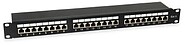 Painel de Patch de Equipamento 19” CAT6 Ftp 24P 1U Blindado Cinza EQP-326325