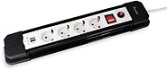 Regleta equip 245553 com 4 tomadas + 2 portas USB
