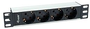Regleta Alimentacion Aluminio Rack 10 1U 4 Tomas Tipo Shucko Euro Cabo 1.5m 333311