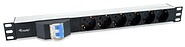 Regulador de rack 19 polegadas 1U 6 tomadas Shuko com cabo magnetotérmico de 1,8m 333312