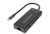 Adaptador conceptronic USB tipo C a Gigabit Ethernet RJ45 - com hub USB 3.2 3 portas - USB tipo C DONN14G