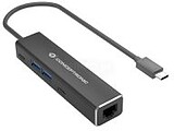 Adaptador USB tipo C a RJ45 Conceptronic macho - fêmea + hub 4 em 1 ABBY13B