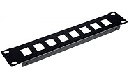 Equip Patch Panel 10” Unloaded 1U 8x RJ45 Black EZKP-10-B