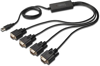 DA-70159 : CABLE DIGITUS 1.5M USB 2.0 a cable RS232*4 Chipse...