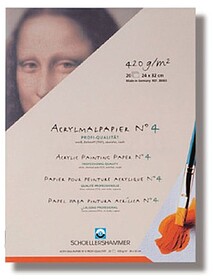 Bloco Papel Pintura Acrilica 17x24cm 420gr 20Folhas