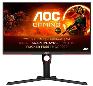 Q27G3XMN/BK : MONITOR AOC IPS 27” 16: 9 QHD 1MS 180HZ HDMI...