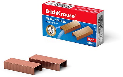 Erichkrause Grapas de Cobre nº10 - 1000 Grapas - Alta Resistência e Fácil Engrapamento - Resistente à Corrosão - Cor Cobre 7139