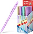 Erichkrause R-301 Caneta de Tinta Permanente Ponta de Bola 0.7mm - Traço 0.35mm - Corpo Hexagonal Opaco em Cores Pastel - Tinta de Secagem Rápida - Cor da Tinta Azul 55387
