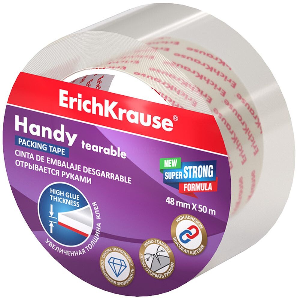 Erichkrause Fita Adesiva de Cinta 48mmx50m - Resistente e Durável - Transparente 58747