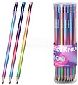 Lápis de Grafite ErichKrause Galaxy com Borracha - Mina HB - Corpo Triangular - Plástico - Pegada Ergonómica - Fáceis de Esfumar - Cores Sortidas EK60725